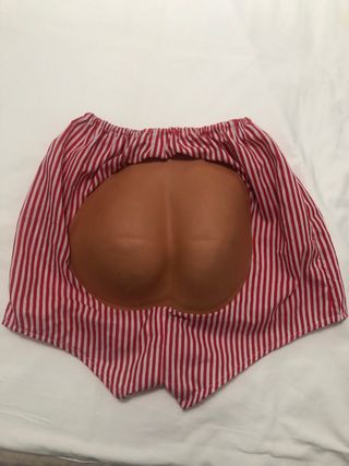 Disfraz Shorts Rayas Rojas y Marrones