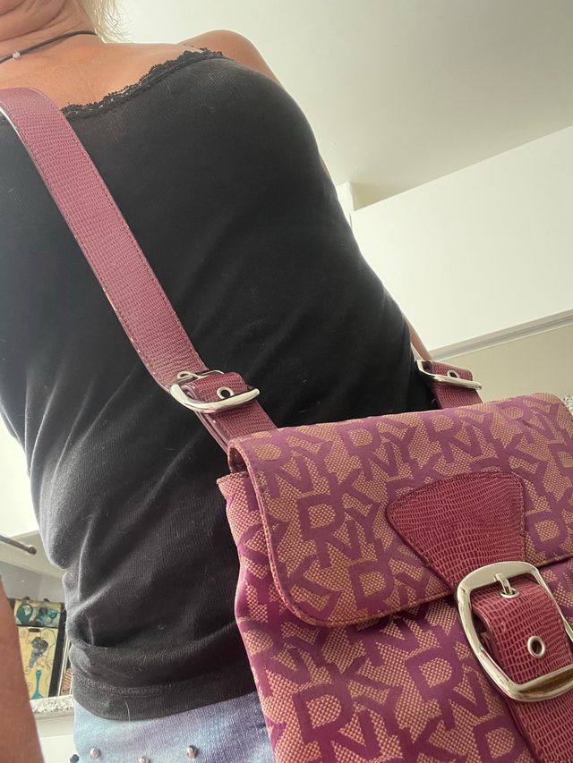 Bolso DKNY Morado y Beige