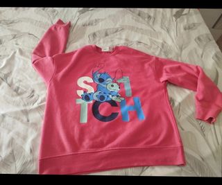 Sudadera Disney Stitch Talla 38 Rosa.
