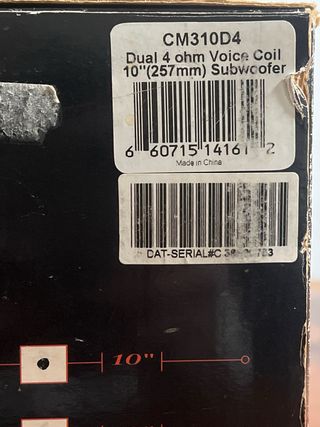Subwoofer Diamond 10 Doble Bobina 4 Ohm nuevo 
