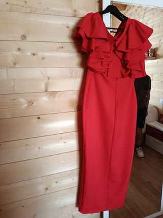 Vestido de fiesta rojo mujer