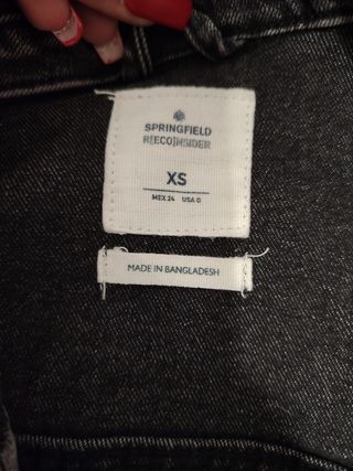 Chaqueta vaquera Springfield negra Talla XS