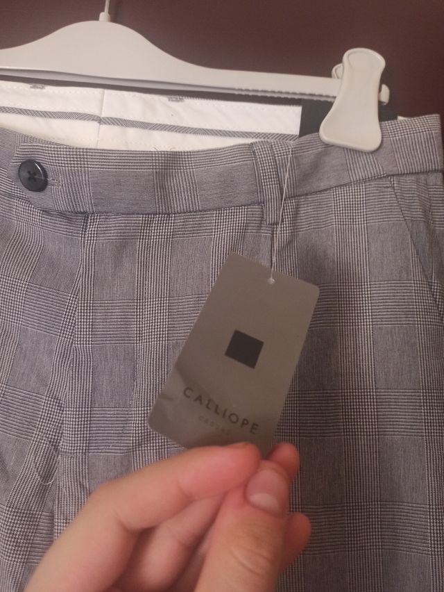 Pantaloni uomo Calliope a quadri grigi