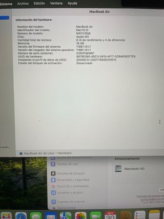 MacBook Air 13 M3 Plata garantías Apple y 100% 