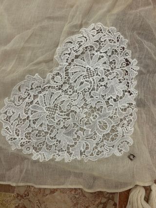 Foulard Twinset Bianco Pizzo Cuore