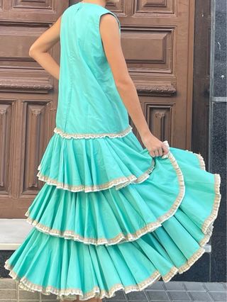 Traje Flamenca Verde Agua Talla 38-40
