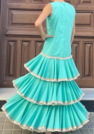 Traje Flamenca Verde Agua Talla 38-40