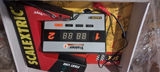 Lote Scalextric+Trainer+Semáforo+Supercurva+Coches