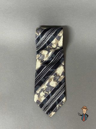 Corbata Alpi Seda Beige y Negra