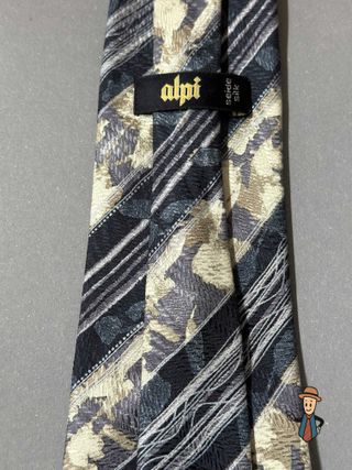 Corbata Alpi Seda Beige y Negra