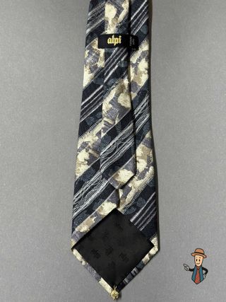Corbata Alpi Seda Beige y Negra