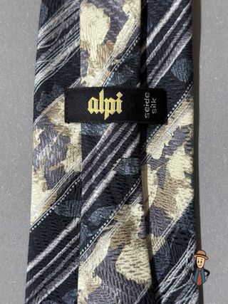 Corbata Alpi Seda Beige y Negra