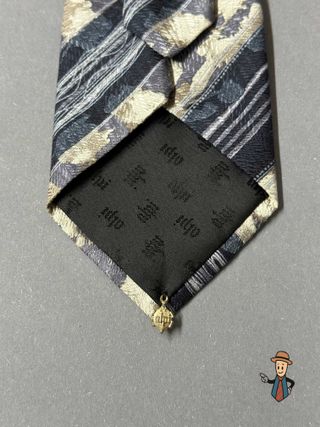 Corbata Alpi Seda Beige y Negra