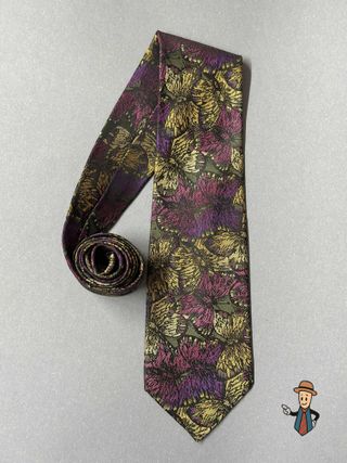 Corbata de Seda Alpi Oro y Morado