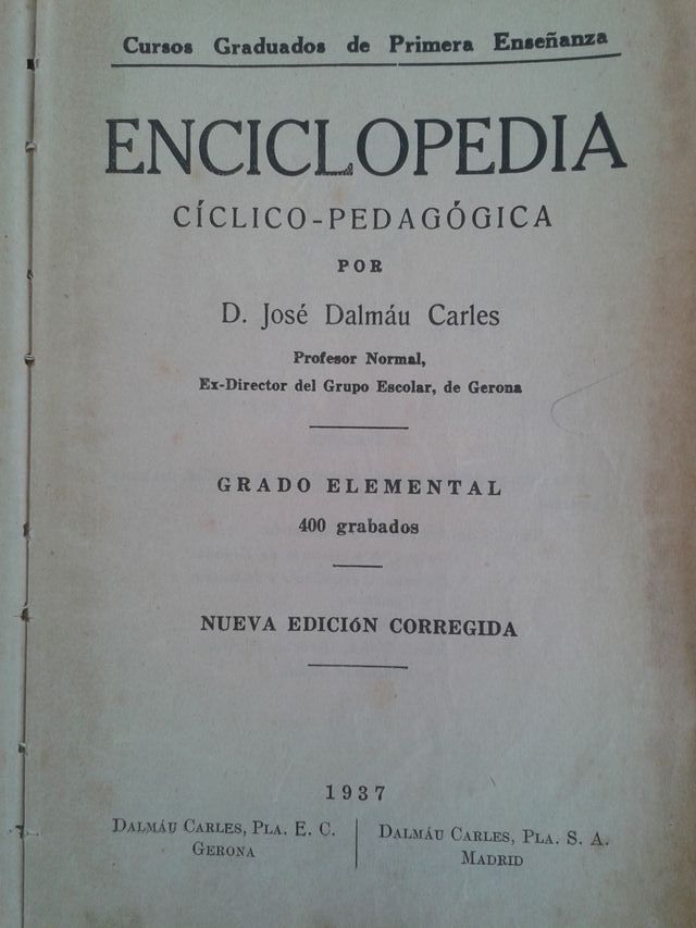 ENCICLOPEDIA GRADO ELEMENTAL 1937 400 GRABADOS