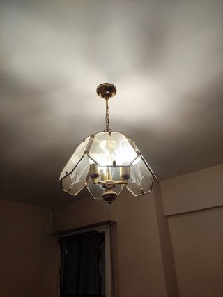 Lámpara de techo cristal y metal