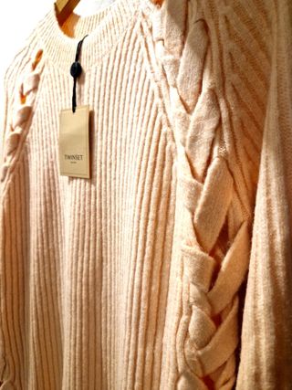 Vestito corto,maglia,TwinSet,elasticizzato,rosa,M