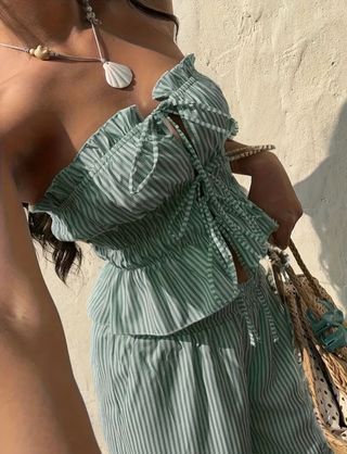 Conjunto, NUEVO, 2 piezas top y pantalón M