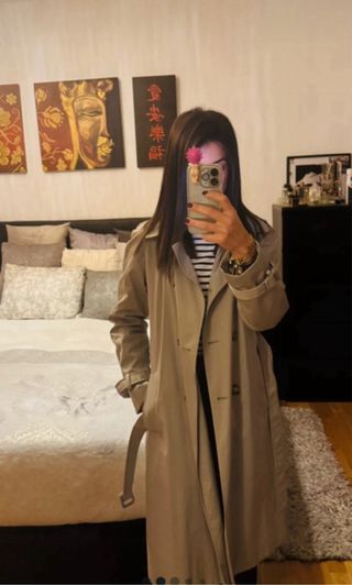 Gabardina verde caqui talla S