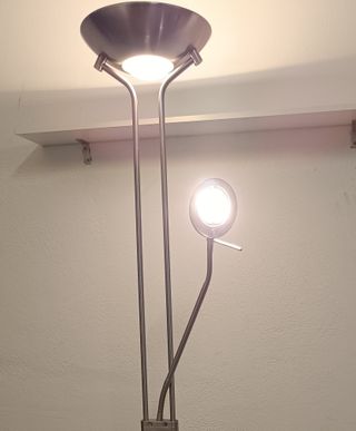 Lámpara de pie salón/despacho metal y cristal