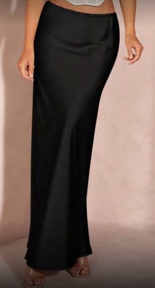 Falda larga negra Shein