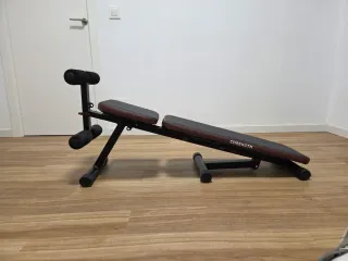 Banca plegable + mancuernas (20kg + 10kg + 4kg)