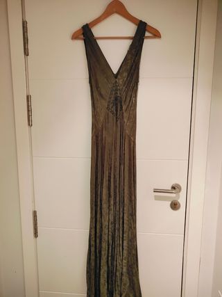 Vestido Zara Jacquard Verde Oliva