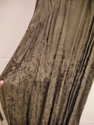 Vestido Zara Jacquard Verde Oliva