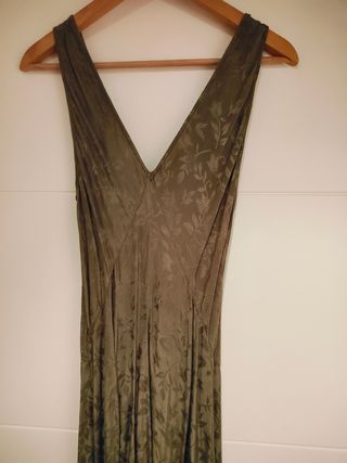 Vestido Zara Jacquard Verde Oliva
