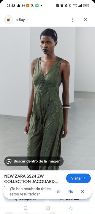 Vestido Zara Jacquard Verde Oliva