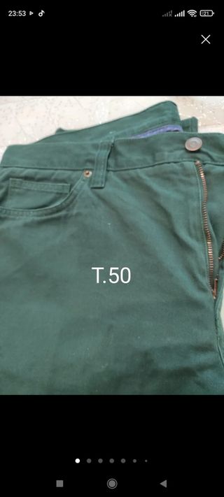 Pantalón chino UNIT verde T.50