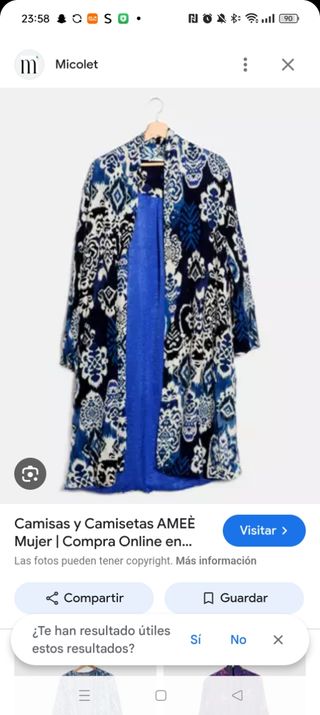 Kimono AMEE talla única estampado