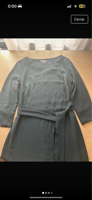 Vestido de H&M verde oscuro con cinturón 