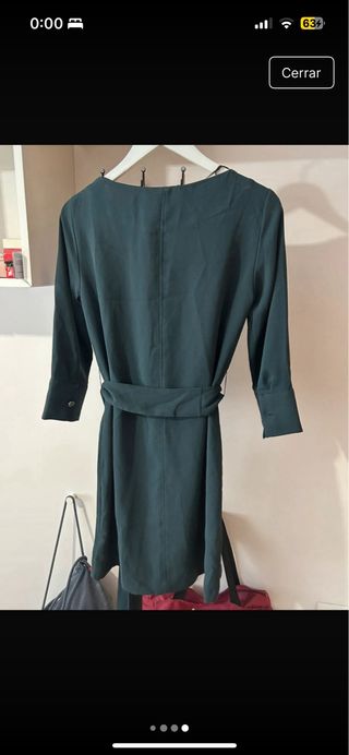 Vestido de H&M verde oscuro con cinturón 