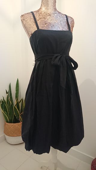 NUEVOVestido negro fiesta midi tirantes