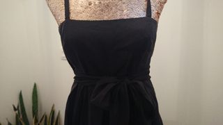 NUEVOVestido negro fiesta midi tirantes