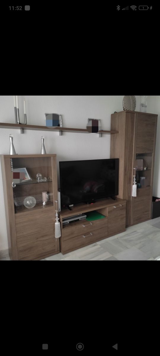 Muebles de salón madera y cristal