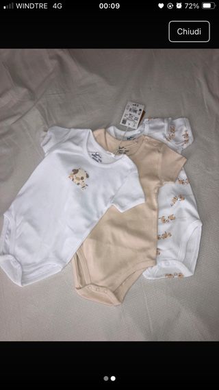 Body fagottino neonato 3 pezzi