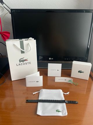 Pulsera Lacoste Negra y Blanca