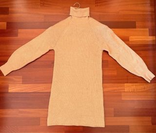 Vestido de punto marrón de invierno
