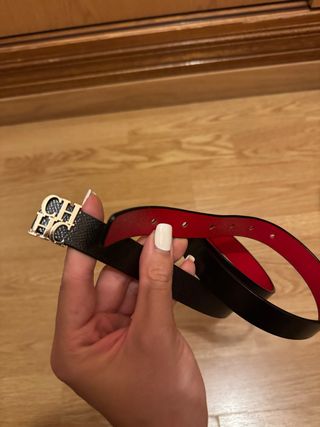 Cinturón CH Mujer Negro y Rojo Reversible
