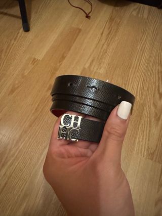 Cinturón CH Mujer Negro y Rojo Reversible
