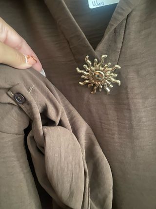 Blusa marrón y roja talla única