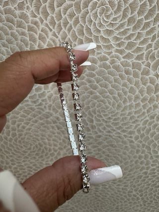 Bracciale Tennis Elastico Argento