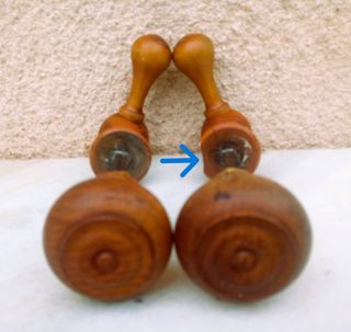 Manillas de madera antiguas