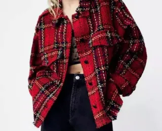 Sobrecamisa cuadros escoceses Zara,da más talla