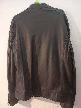 Chaqueta Zara Hombre Negra Perforada