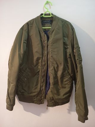 Chaqueta Bomber Zara Man Verde Oliva