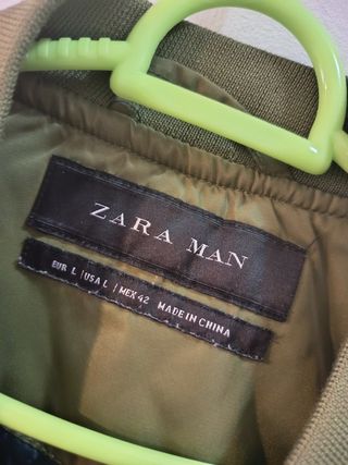 Chaqueta Bomber Zara Man Verde Oliva