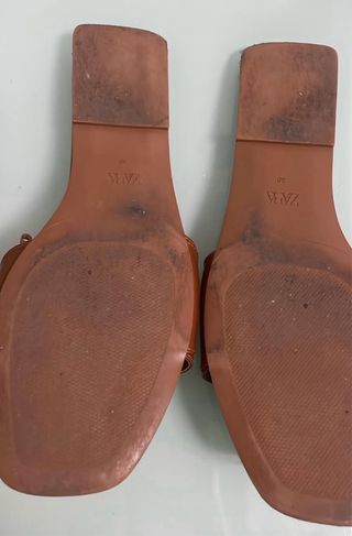 Sandalias Zara Marrón y Dorado
